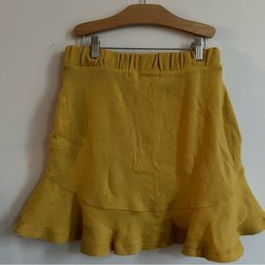 FP Beach Knit yellow ruffle skirt size small petite